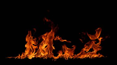 alevler siyah arkaplanda.