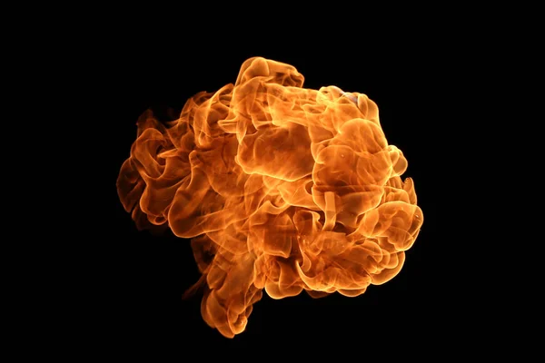 Fire flames on black background. — Stock Photo, Image