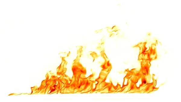 Flammen isoliert auf weißem Hintergrund. — Stockfoto