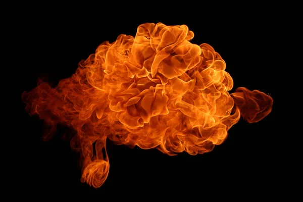 Fire flames on black background. — Stock Photo, Image