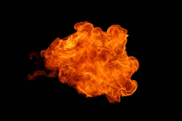 Fire flames on black background. — Stock Photo, Image