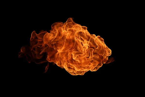 Fire flames on black background. — Stock Photo, Image