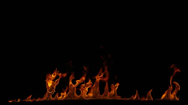 Fire flames on black background. — Stock Photo, Image