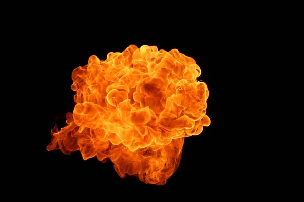 Fire flames on black background. — Stock Photo, Image