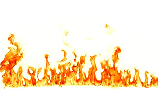 Tűz lángok elszigetelt fehér háttér. — Stock Fotó