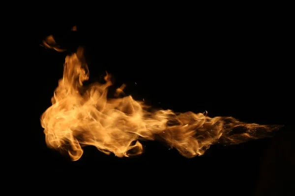 Fire flames on black background. — Stock Photo, Image