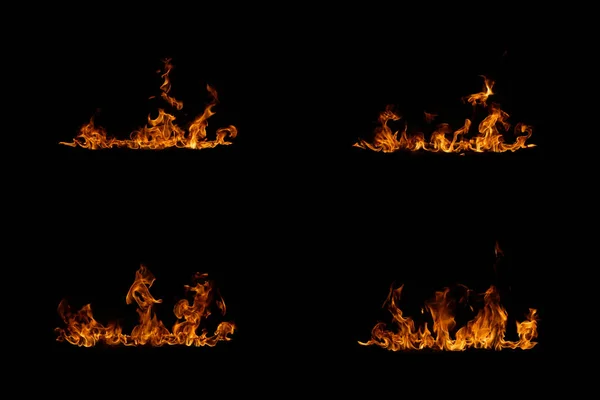 Llamas de fuego sobre fondo negro. —  Fotos de Stock