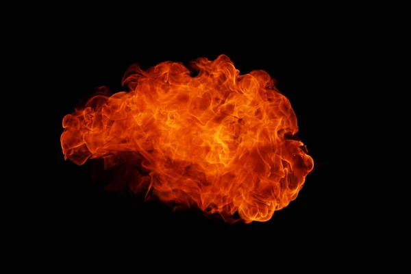 Fire flames on black background. — Stock Photo, Image