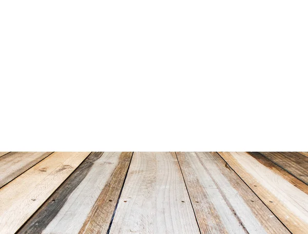 Drewniany blat na białym tle-może być używany do wyświetlania lub — Zdjęcie stockowe