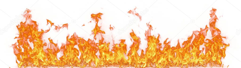 Fire flames isolated on white background