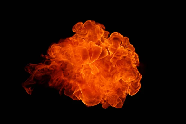 Fire flames on black background. — Stock Photo, Image