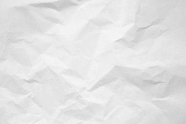 Temiz beyaz kağıt, kırışık, soyut arka plan.