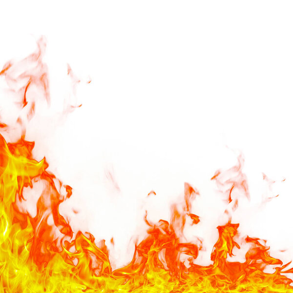 Огонь пламя изолированы на белом фоне.