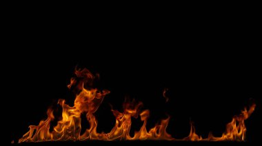 alevler siyah arkaplanda. 