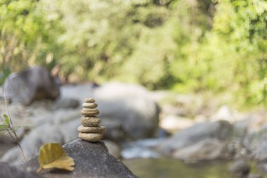 Zen Taşları / Mükemmel meditasyon için nehir üzerinde Zen taş