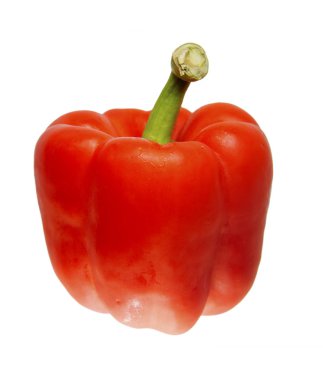 Beyaz arkaplanda izole edilmiş tatlı kırmızı biber
