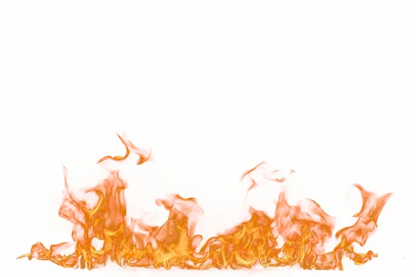 Tűz lángok elszigetelt fehér háttér — Stock Fotó