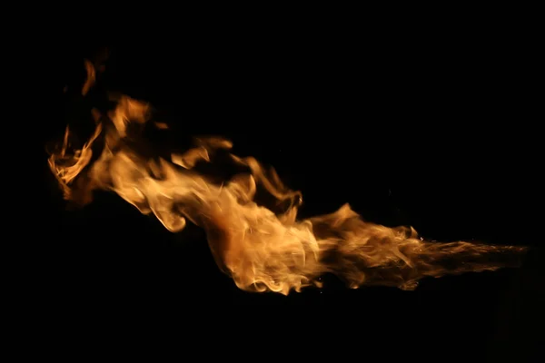 Fire flames on black background. — Stock Photo, Image