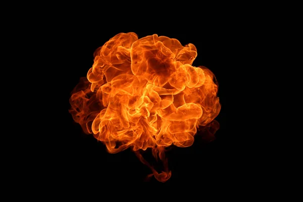 Fire flames on black background. — Stock Photo, Image