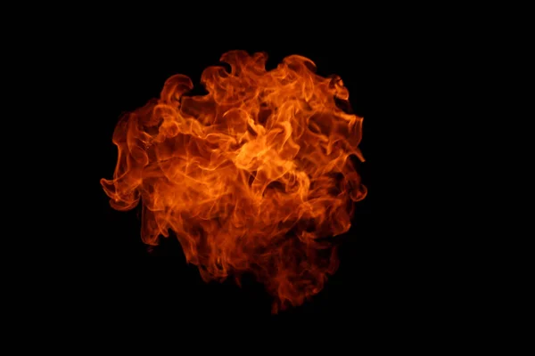 Fire flames on black background. — Stock Photo, Image