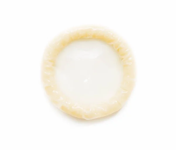 Preservativo sobre fundo branco — Fotografia de Stock