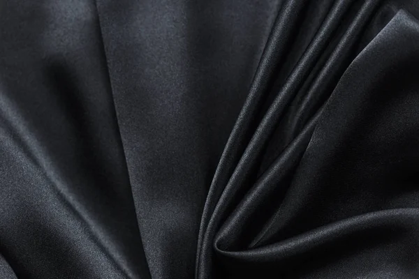 Czarna tkanina, fala, tło, luksus — Zdjęcie stockowe