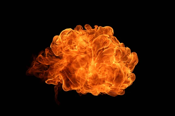 Fire flames on black background. — Stock Photo, Image