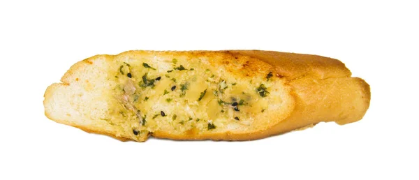 Ψωμί με σκόρδο και βότανα σε λευκό φόντο — Φωτογραφία Αρχείου