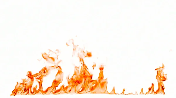 Fire flames isolated on white background. — Stock Photo, Image