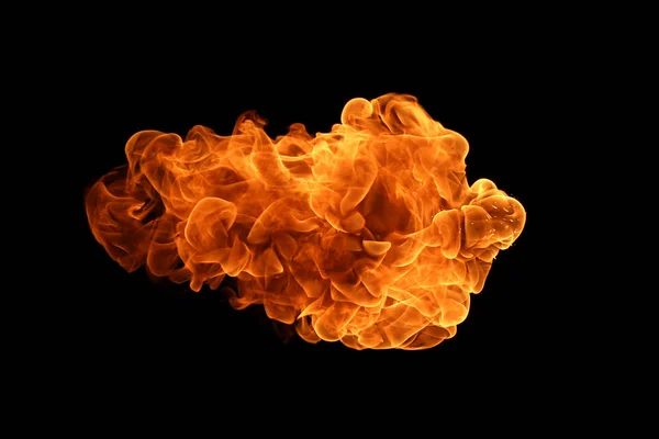 Fire flames on black background. — Stock Photo, Image