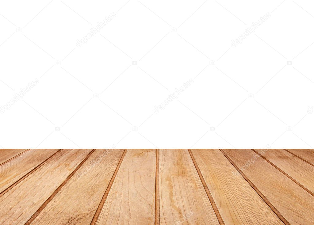 Wood top divided into 1 to 2 parts on white background - can be 