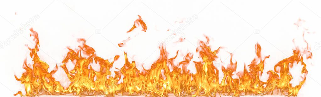 Fire flames isolated on white background