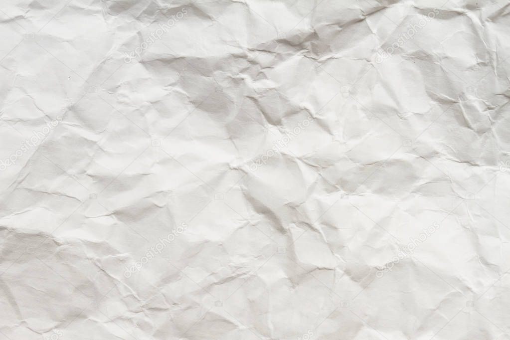 White crumpled paper texture sheet of paper.