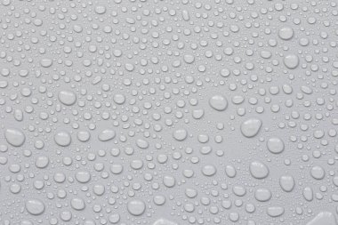 Gri arka planda su damlacıkları
