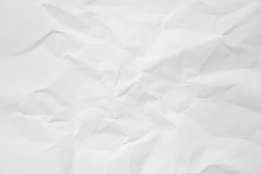 Temiz beyaz kağıt, kırışık, soyut arka plan.