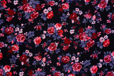 Renkli çiçek veya retro goblen kumaş deseni closeup