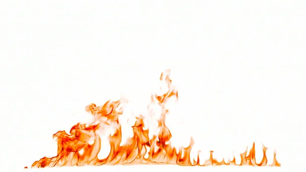Flammen isoliert auf weißem Hintergrund. — Stockfoto