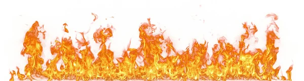 Fiamme di fuoco isolate su sfondo bianco — Foto Stock