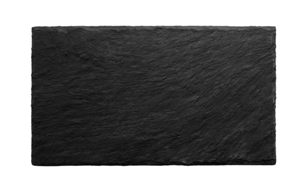 Schwarze Schiefertafel isoliert auf weißem Hintergrund — Stockfoto