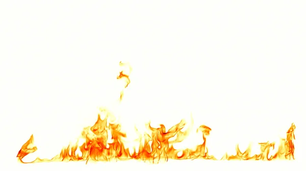Požární plameny izolované na bílém pozadí. — Stock fotografie