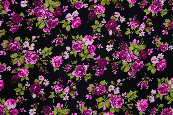 Primer plano del patrón de tela de tapiz retro con flores de colores o —  Fotos de Stock