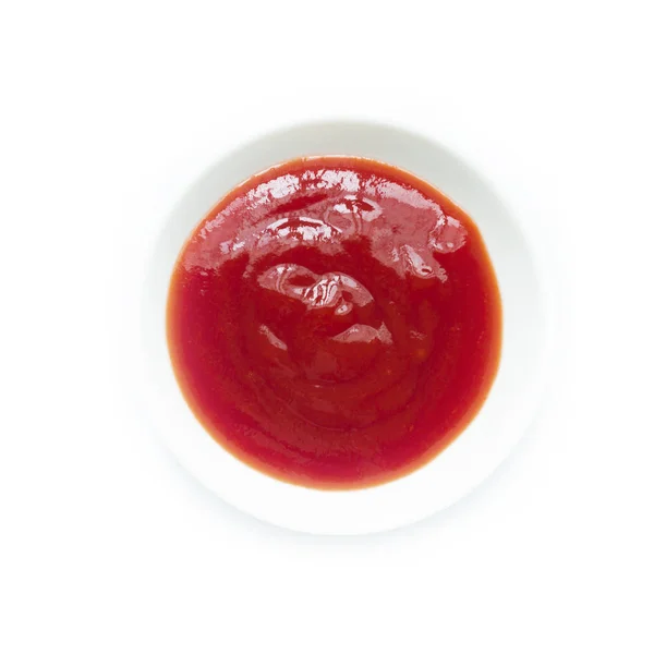 Beyaz arkaplanda izole edilmiş domates sosu — Stok fotoğraf