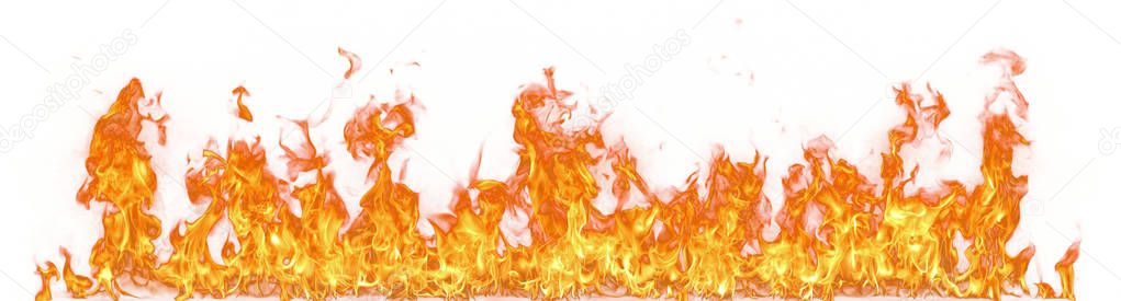 Fire flames isolated on white background