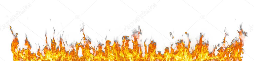 Fire flames isolated on white background.