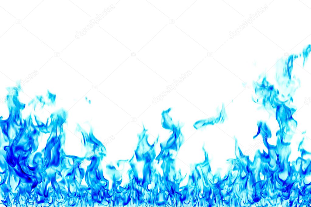 Blue flame on a white background.