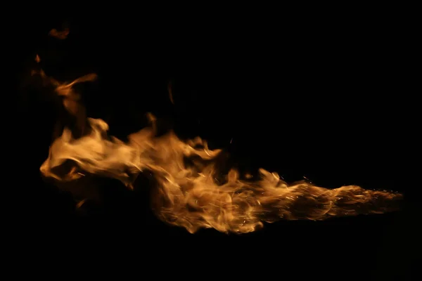 Fire flames on black background. — Stock Photo, Image