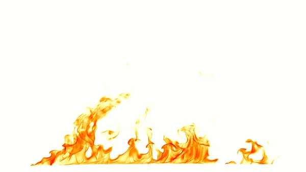 Fire flames isolated on white background. — Stock Photo, Image