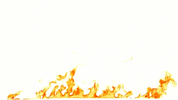 Φωτιά φλόγες απομονωμένες σε λευκό φόντο. — Φωτογραφία Αρχείου