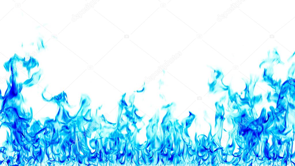 Blue flame on a white background.