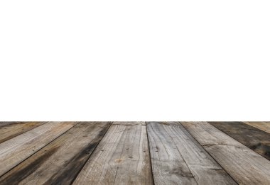 Ahşap üst beyaz arka plan üzerinde 1 ila 2 bölüme ayrılmıştır - görüntülemek veya ürünlerinizi montaj için kullanılabilir